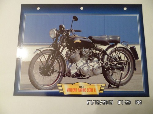 Carte fiche moto vincent - carte,