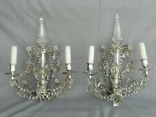 Paire d'appliques pampilles baccarat ? Lampe light wall cristal crystal 