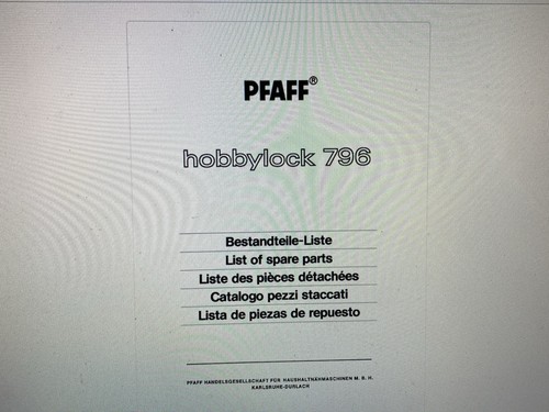 Pfaff hobbylock 796 - pfaff, manual