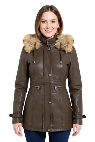 Veste cuir marron pour - veste, en