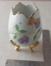 Ancien vase tripode forme oeuf, en porcelaine de Limoges, CID