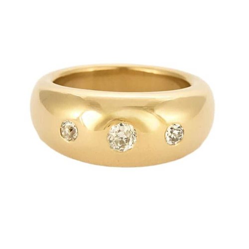Bague jonc trilogie diamants