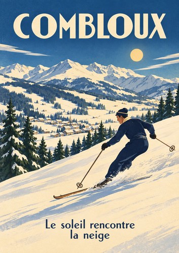 Affiche combloux station - affiche, de