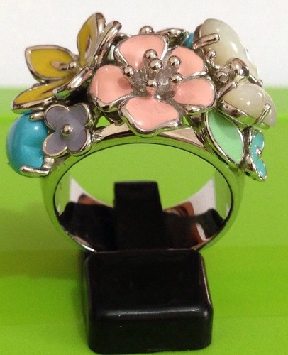 Bague fleurs papillon coeur - bague,