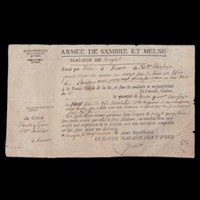 1796 - VIVRES DE L'ARMÉE DE SAMBRE ET MEUSE