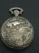 Montre gousset Reloz Remontage Manuel Argente Motif Chase Ref B453