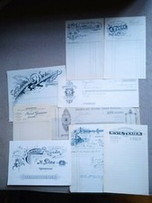 lot de 9 factures anciennes et