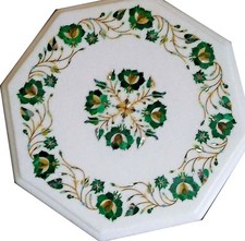 12 " Blanc Côté Marbre Table