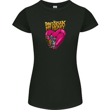 T-Shirt Femme Coupe Petite Cœur De Moteur Cassé Biker Moto