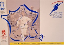 CARTE POSTALE SPORT, JEUX OLYMPIQUES d HIVER ALBERTVILLE, Timbre, LA POSTE