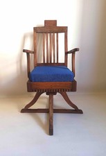 Fauteuil de barbier 1900 Teck massif