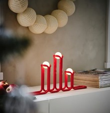 Chandelier STRÅLA x Gustaf Westman Ikea Rouge Lampe Candélabre
