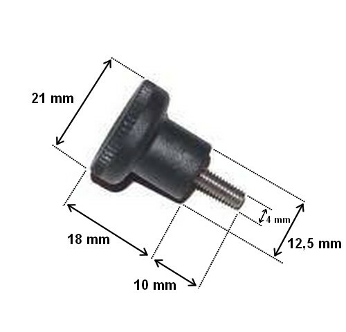 22507 bouton molette écrou - bouton, m4