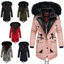 Marikoo Femmes Hiver Veste Matelassée Manteau Parka Fausse Fourrure Chaud Capot