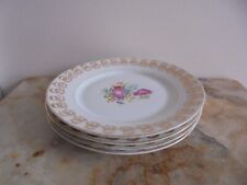 Lot x 4 ancienne assiette porcelaine Limoges - haviland motif floral dorure D 20
