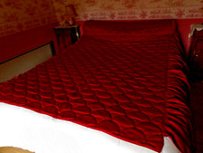 Couvre-lit,literie 140,volant,satin,ameublement,année 2000