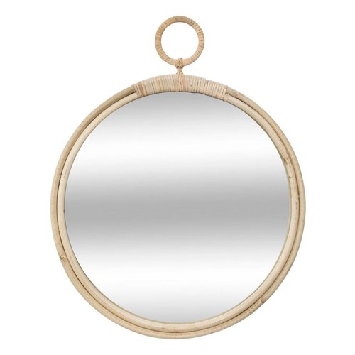 Miroir mural rond rotin - rond,