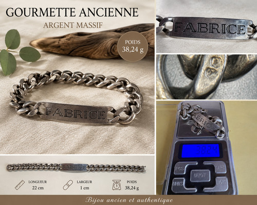 Gourmette ancienne argent