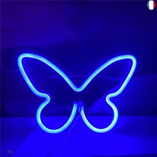 QiaoFei Lampe néon LED décorative à suspendre en forme de papillon - Fonctionne 