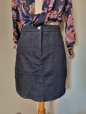 BIMBA Y LOLA : JUPE JEANS BRUT GRANDES POCHES PLAQUÉES BELLE COUPE