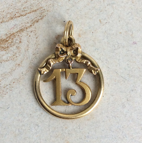 Pendentif ancien plaqué - 13, or
