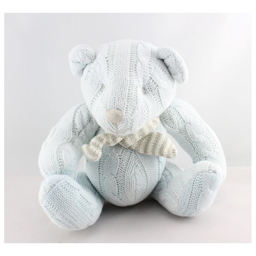 Doudou ours bleu laine les - doudou,