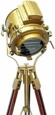 Lampe marine Hollywood projecteur industriel lampadaire base trépied en bois