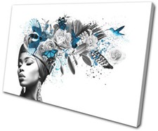 Woman Bird Flower Abtsract