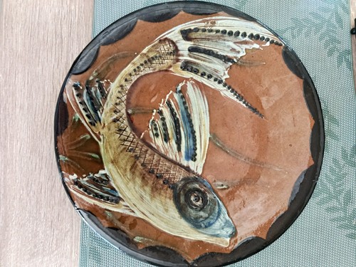 Grand plat terre - grand, vernissée