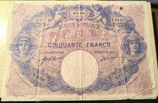 50 Francs Bleu Et Rose 1915