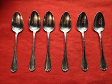 6 CUILLERES COUVERTS CHRISTOFLE metal argenté modele RUBANS Croisés de 1907