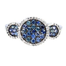 925 Bague en Argent Saphir