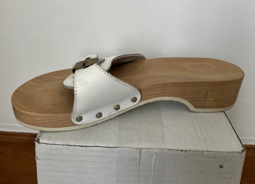 Sandales cuir bois - cuir, en