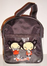 Sacoche trousse Pucca noire & transparent (16cm) avec zip  poignée et ance Shuga