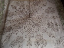 Vintage tissu,tapis de table,coton.Imprilé cadre main.