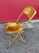 Lot de 4 Anciennes Chaises Pliables Opéra - Assise en Velours  Vintage