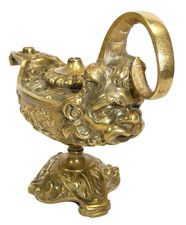 Lampe À Huile En Bronze Environ 1840 Créature Légendaire A-1