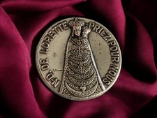 Bijoux Fantaisie - Médaille De Berceau Vintage Argenté - Notre Dame De Lorette