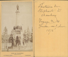 France, Chambéry, fontaine des Eléphants Vintage CDV albumen carte de visite