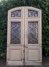 Porte d'entrée chêne grilles verres ancienne cintrée double XIX° Oak front door