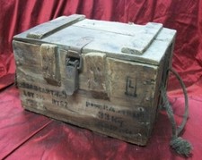 FRANCE - SUPERBE CAISSE BOIS (vide) de CARTOUCHES DE PISTOLET AUTOMATIQUE 9mm