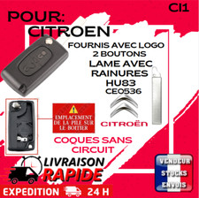 Coque clé Citroën, C2, C3, C3 Pluriel, CE0536 / HU83 + LOGO OFFERT