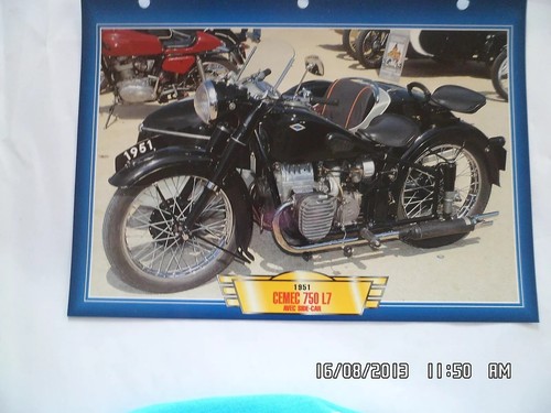Carte fiche moto 1951 - carte,