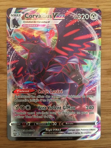 Carte pokémon corvaillus vmax - pokémon,