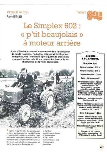 Tracteur simplex 602 - tracteur,