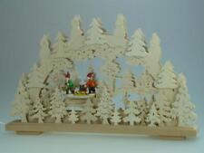 Arc En Bois Éclairé Avec 2 Nains Taille 50x31cm NEUF Erzgebirge Lanterne