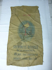Vintage ancien Sac POTASSE D'ALSACE Sylvinite double  / toile de jute / occasion