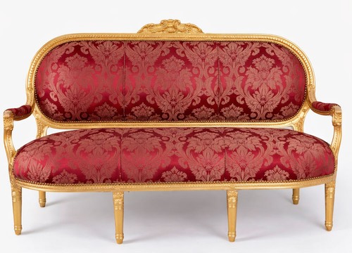 Banc baroque rouge - banc,