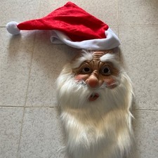 Masque en latex Père Noël pour fête de Noël carnaval mascarade habillage cosplay