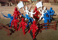 Lot vintage 14 soldats mexicains La Roche aux fées